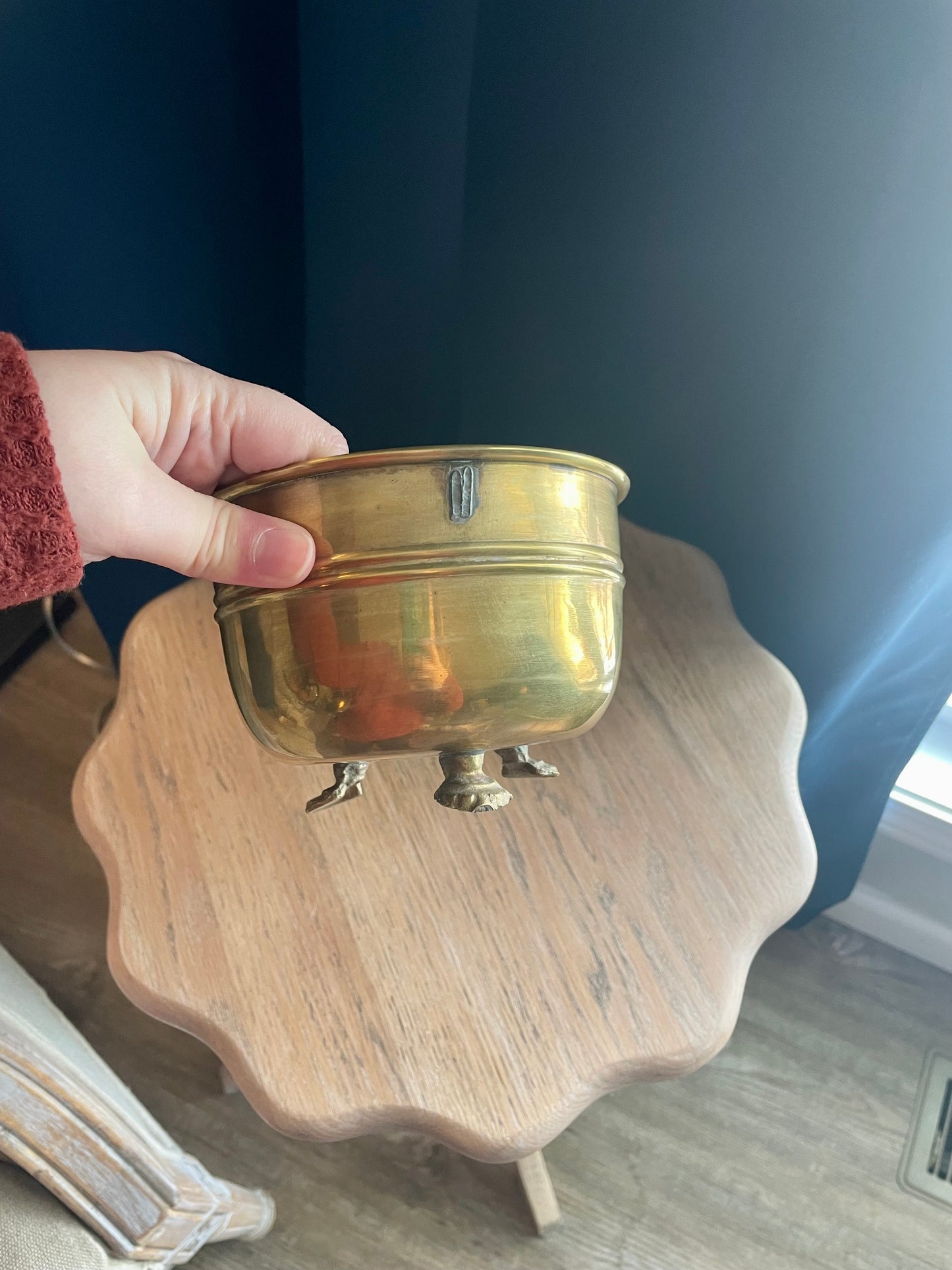 Small brass planter
