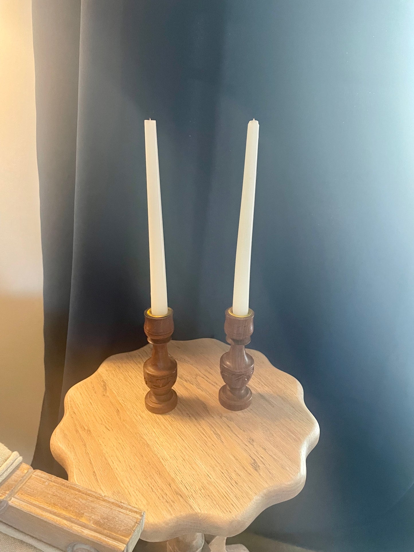 Set of Wooden Candlestick Holders