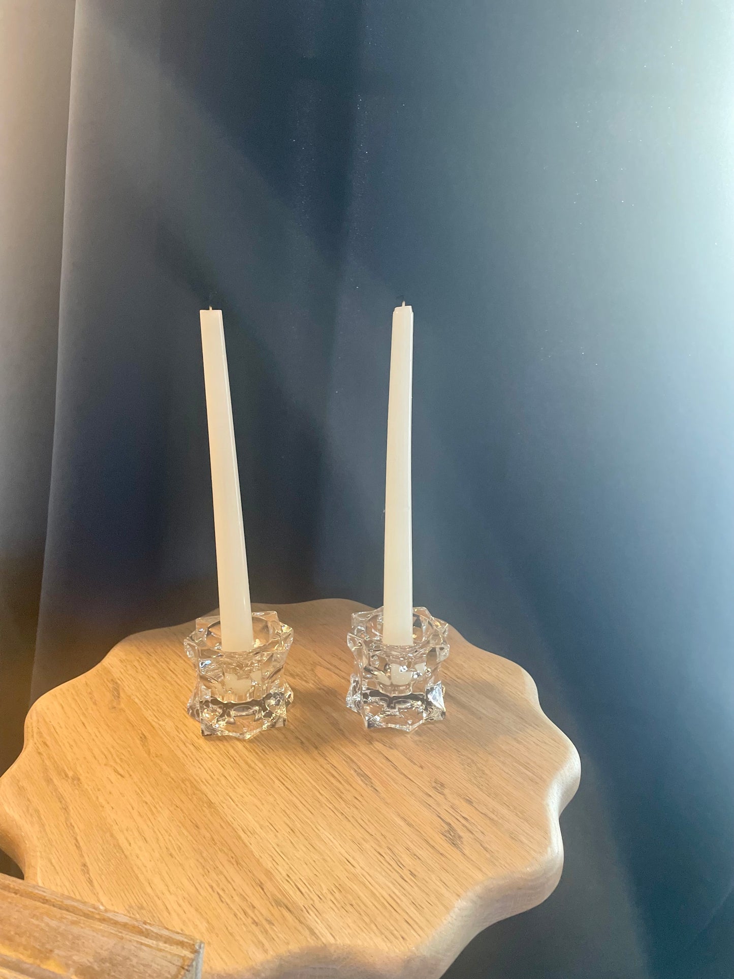 Glass Candlestick Holder Set