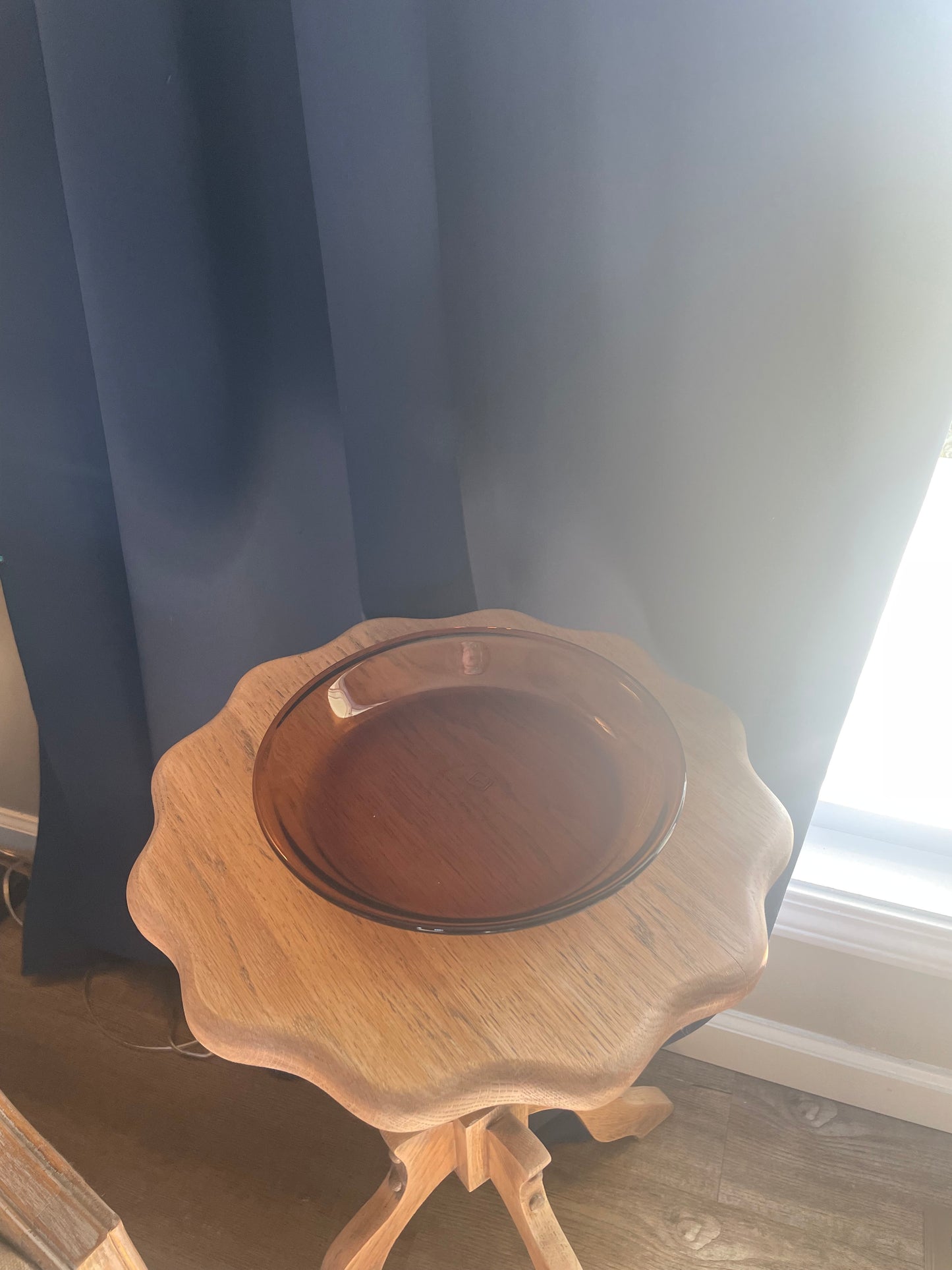 Amber Colored Glass Pie Plate