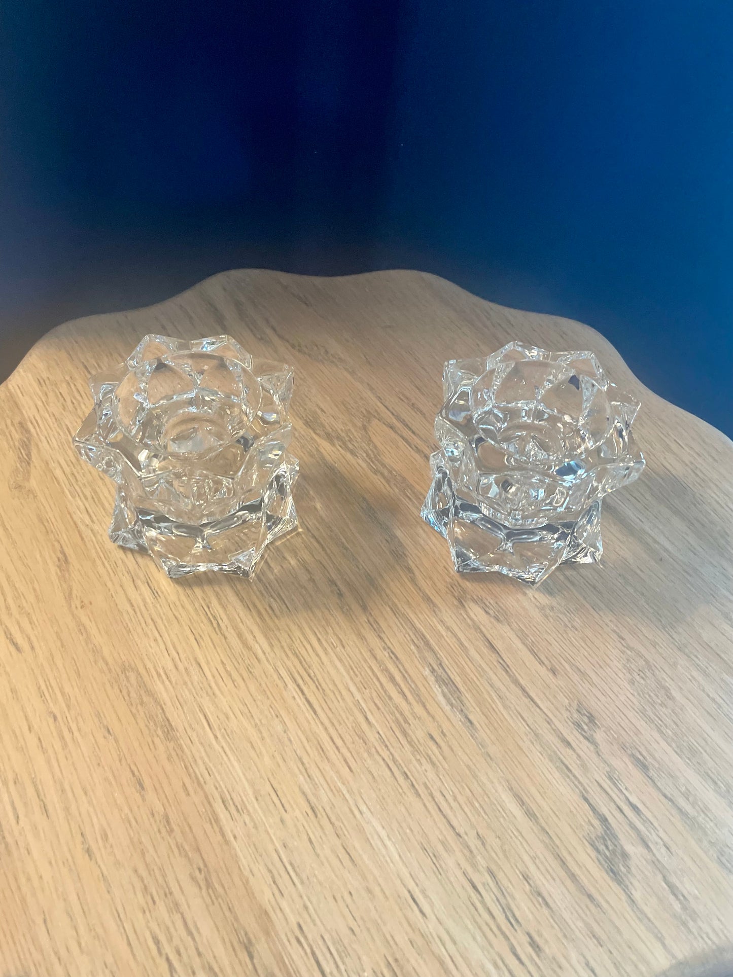 Glass Candlestick Holder Set