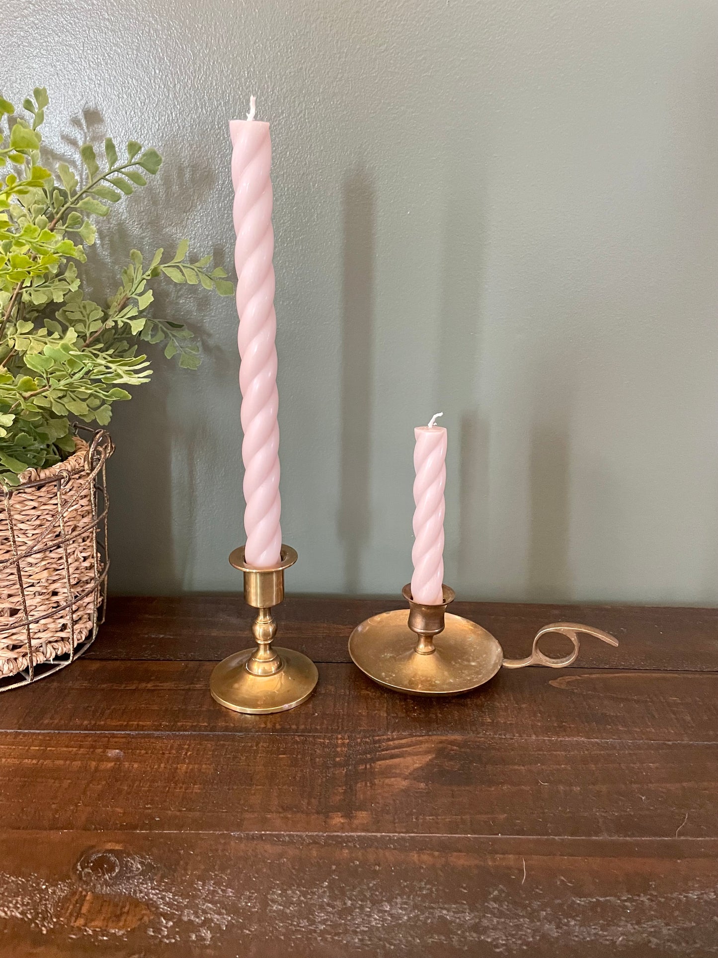 Brass candle stick with handle