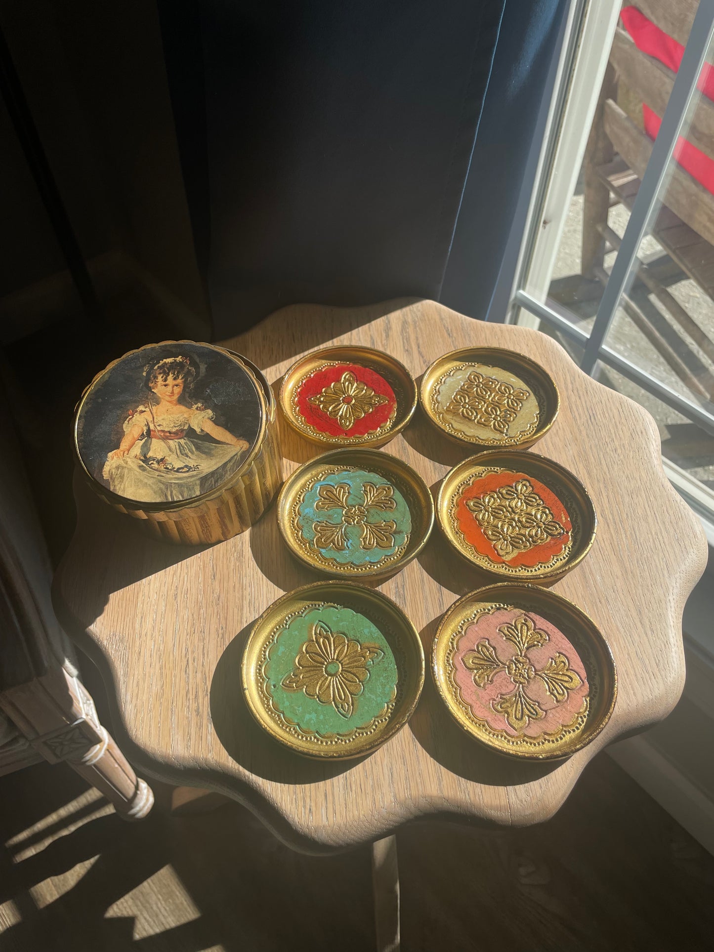 Vintage Florentine Coaster set